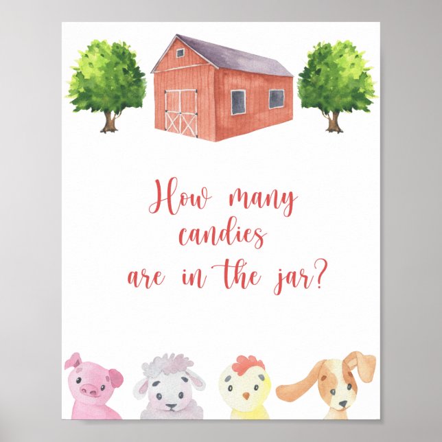 Granja - adivinen cuántos Posters de caramelos (Frente)