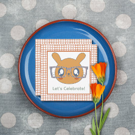 Granja Animal Birthday Bunny Naranja Gingham