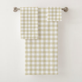 Granja Beige y White Gingham Plaid