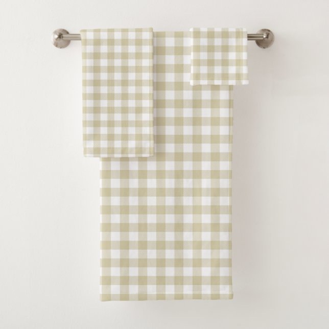 Granja Beige y White Gingham Plaid (In situ)