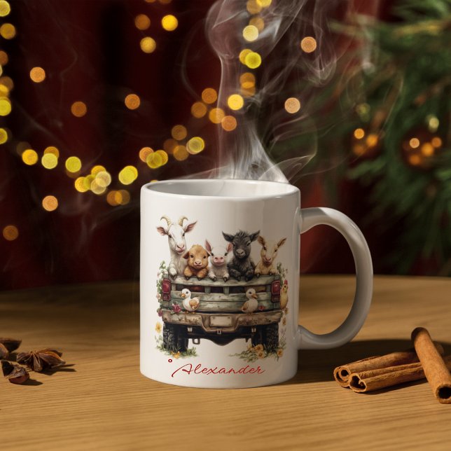 Granja de animales lindos en taza de café (Subido por el creador)