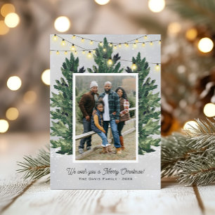 Granja de árbol de navidad de foto de familia rusa