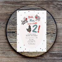 Granja de cerdo de vaca Segunda Invitación de cump