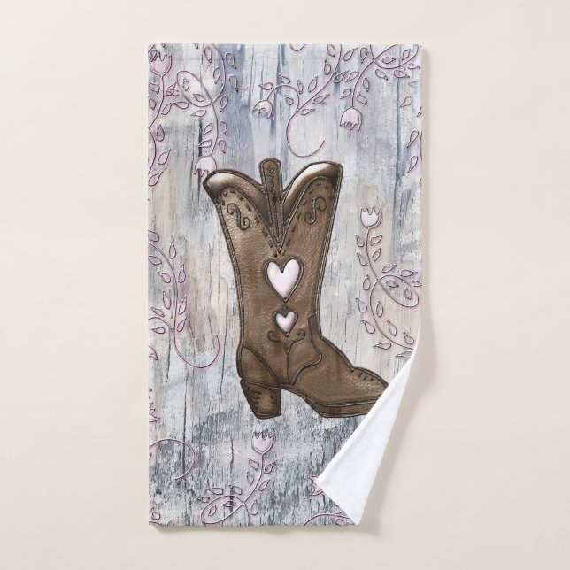 Granja de Cowgirl Rustic Cute (Toalla de mano)