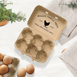 Granja de familia Vintage | Sello de cartón de hue<br><div class="desc">Hermoso sello de cartón de huevo de granja familiar con fuente decorativa personalizado y ilustraciones junto con su propio nombre de negocio y detalles. Visita nuestra tienda para más suministros de oficina de la granja</div>