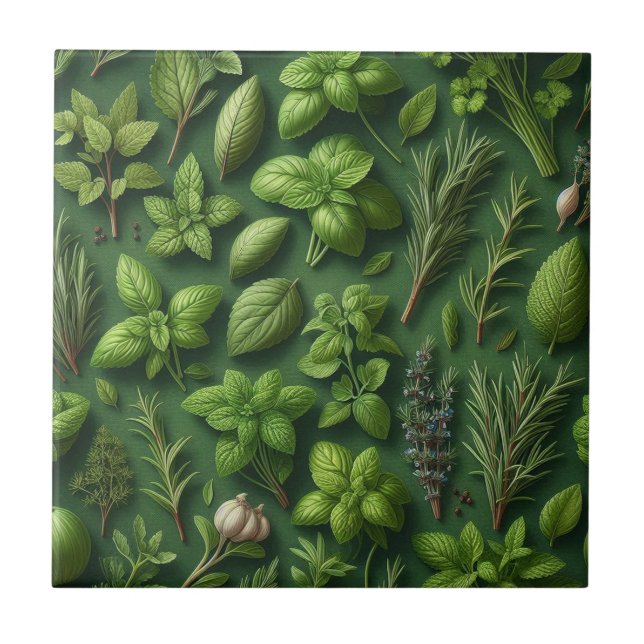 Granja de Hierbas Rústicas Azulejo de Cerámica par (Frente)