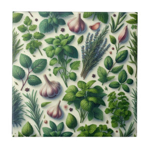 Granja de Hierbas Rústicas Azulejo de Cerámica par