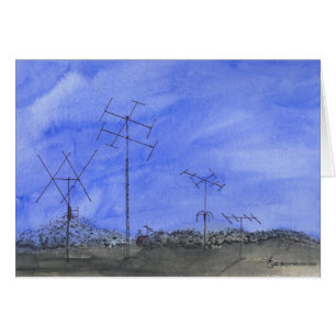 Granja de la antena en la oscuridad