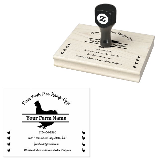 Granja de monograma dividida de pollo con sello de (Sellado)