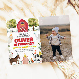 Granja de Moo Baa Oink Segunda Invitación a la fot