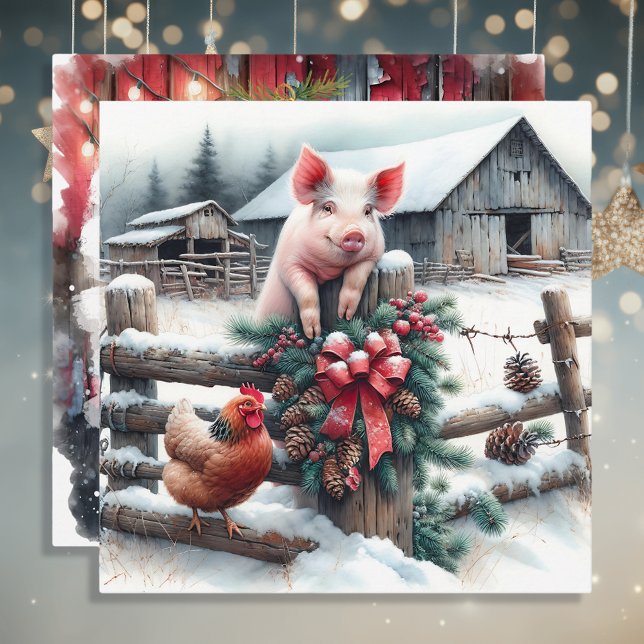 Granja de Navidades de cerdo y pollo personalizada (Subido por el creador)