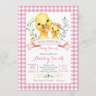 granja de pato chica rosa invitación a ducha