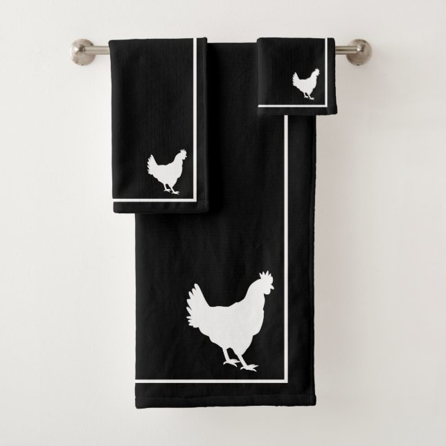 Granja de silueta de Hen blanco y negro (In situ)