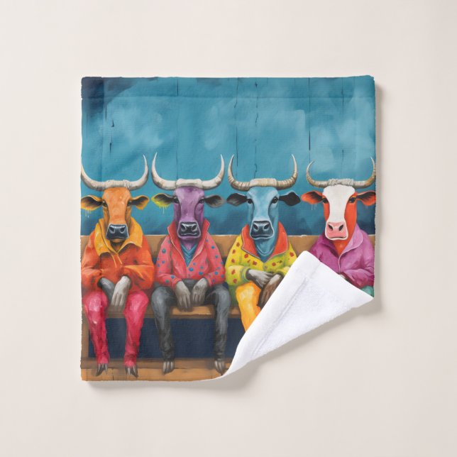 Granja de vaca azul púrpura con cubierta (Toallita)