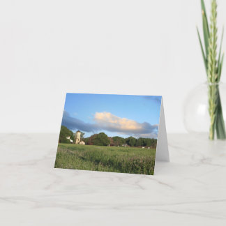 Granja escénica, tarjeta de nota en blanco