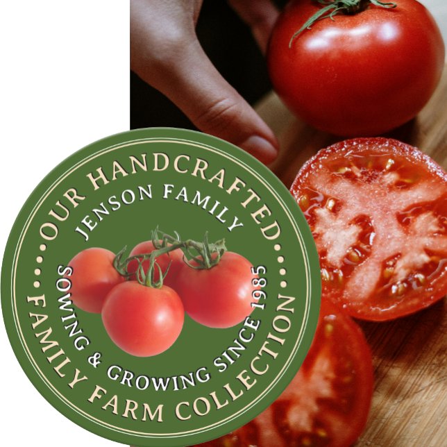Granja familiar produce tomates de etiqueta con el (Subido por el creador)