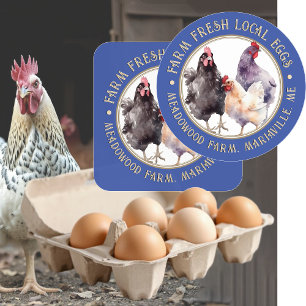 Granja Fancy Blue Egg Carton Etiqueta Eggs frescos