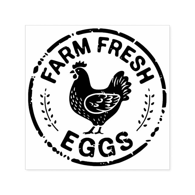 Granja Fresca Huevos Diseño Pollo Sello de Autotin (Diseño)