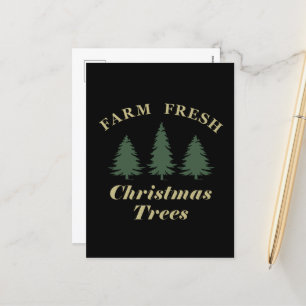 Granja fresca y alegre navidad pinos