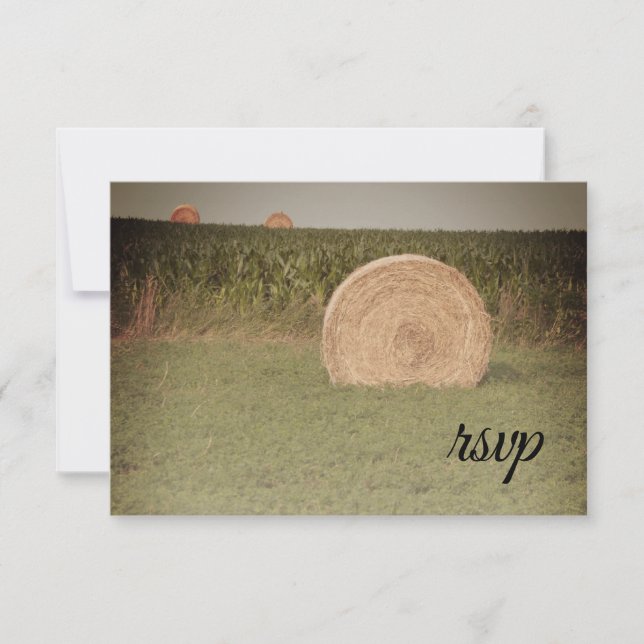 Granja Hay Bales Boda País RSVP (Anverso)