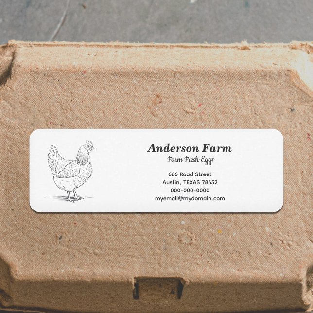 Granja huevos frescos con Pegatina de la etiqueta  (Farm Fresh Eggs Return Address Label Sticker)
