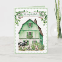 Granja irlandesa | Green Barn | Tarjeta de cumplea