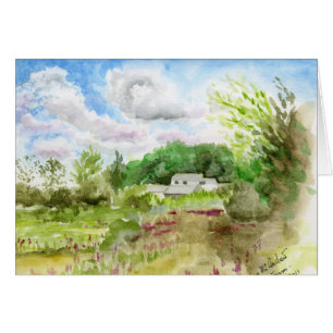 "Granja larga del carril en agosto "