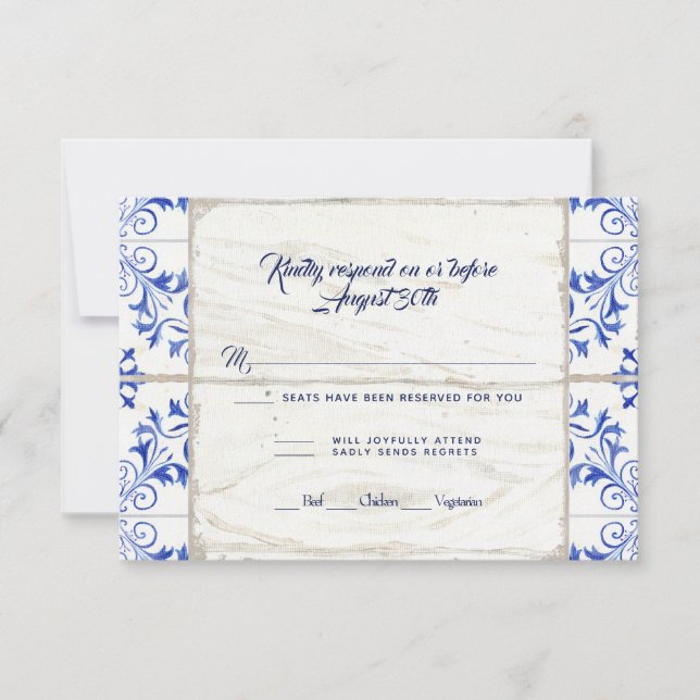 Granja RSVP Granja Lapis Rústica de Madera Blanca  (Anverso)