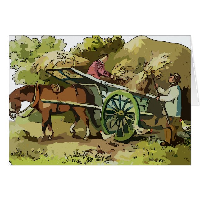 Granjero, caballo, Hay Wagon (Anverso (Horizontal))