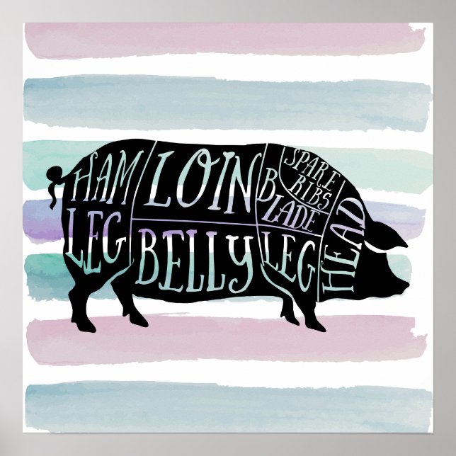 granjero cerdo carnicero carne corta arte pequeño  (Frente)