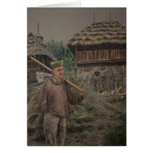 Granjero con el rastrillo, Sirogojno