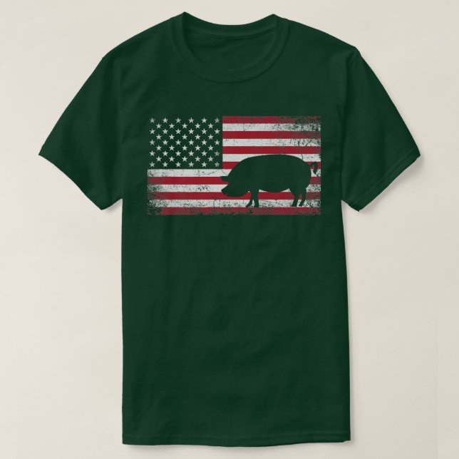 Granjero De Hog De Cerdo 4 De Julio Camisa America (Diseño del anverso)