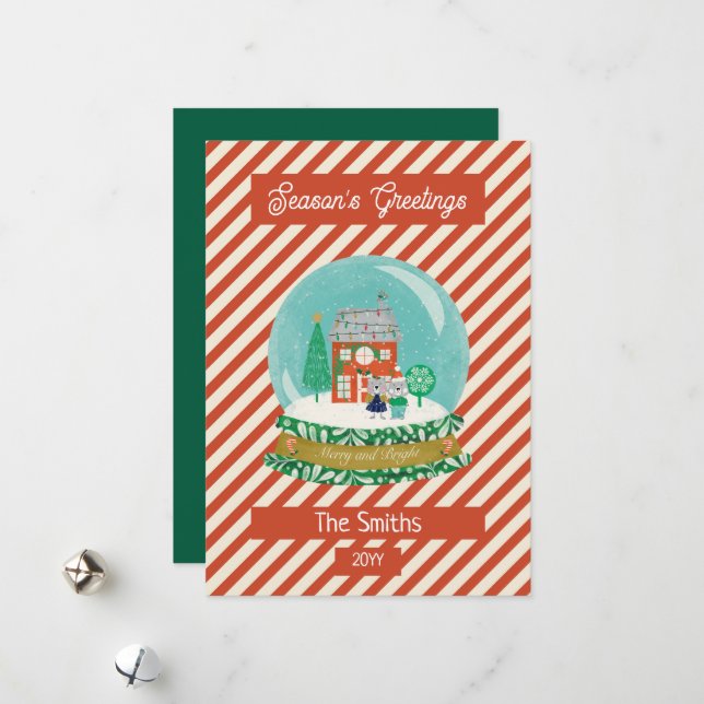 Granjero Feliz Navidad Nieve de Navidad Globe Sant (Anverso/Reverso In Situ)