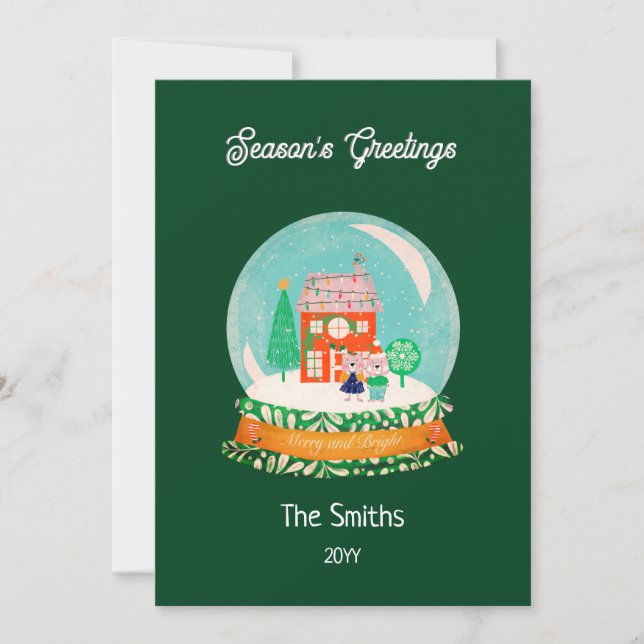 Granjero Feliz Navidad Nieve de Navidad Globe Sant (Anverso)