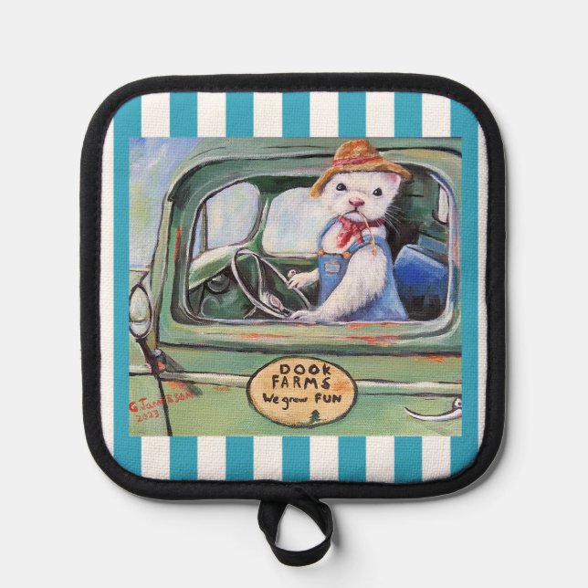 Granjero Ferret Oven Mitts & Pot Holders (Anverso)