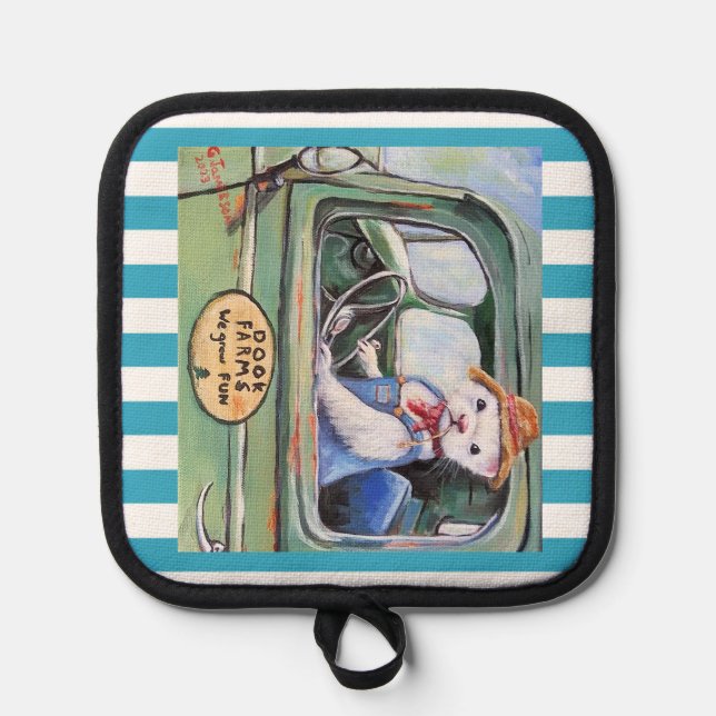 Granjero Ferret Oven Mitts & Pot Holders (Anverso)