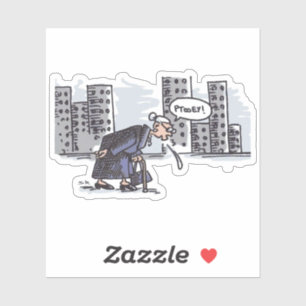 Granny Spitting! pegatina contorno