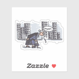 Granny Spitting! pegatina contorno