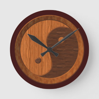 Grano de madera Yin Yang Novedad reloj de pared