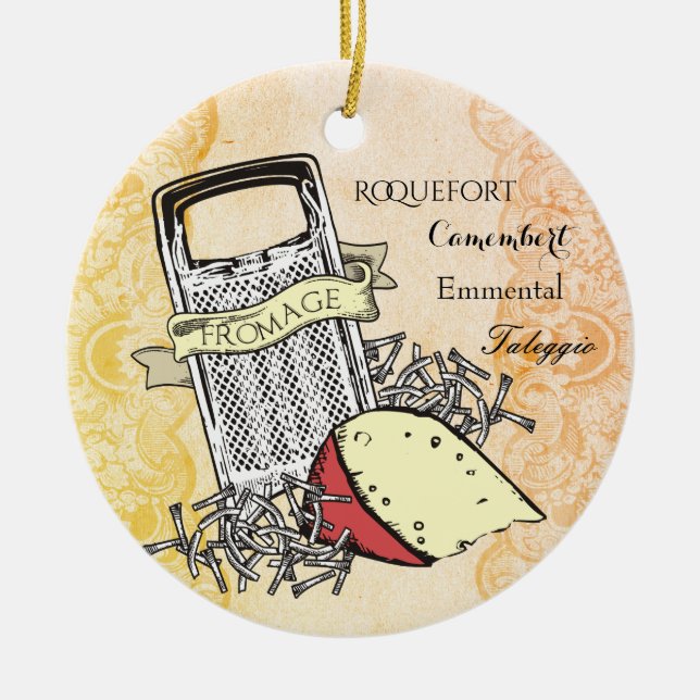 Grano de queso de base ornamento navideño gourmet (Frente)