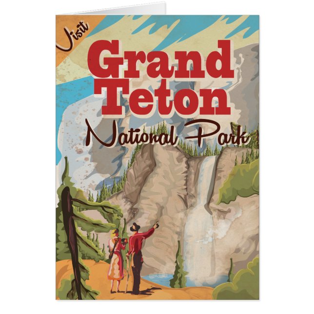 Grant Teton parque nacional Vintage Travel Poster (Frente)