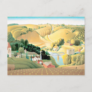 Grant Wood - Ciudad de Piedra, Postal Iowa