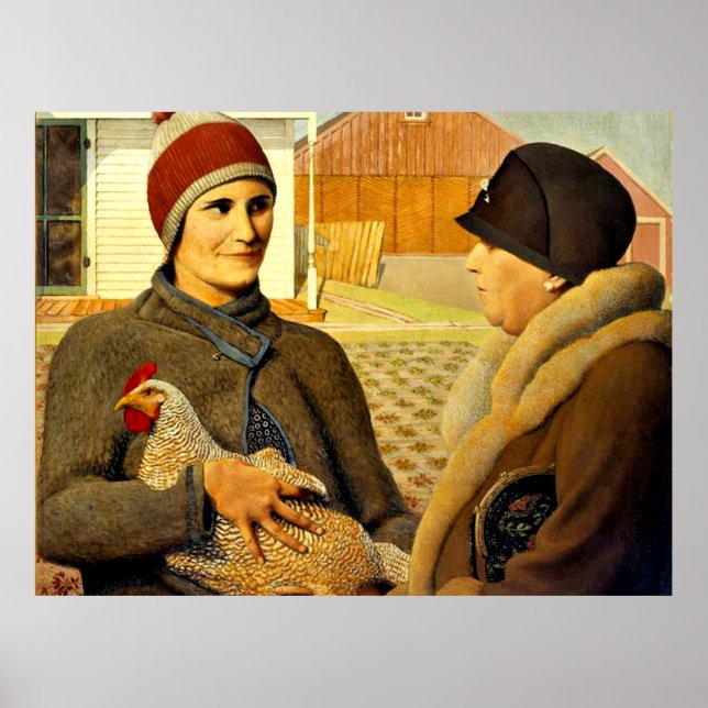 Grant Wood - Valoración, pintura de arte fino, (Frente)