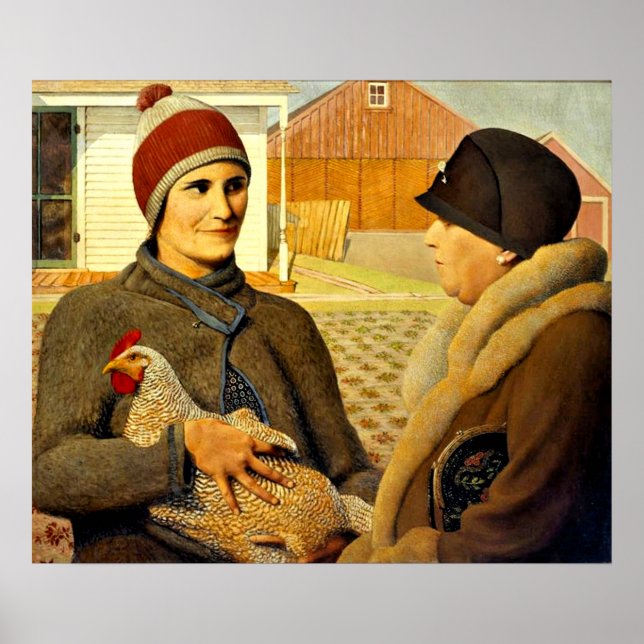 Grant Wood - Valoración, pintura de arte fino (Frente)