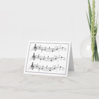 Grapado de música desplazada en negro en tarjeta d
