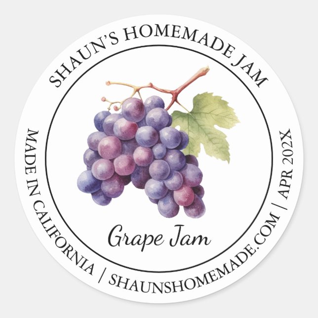 Grape Jam Etiqueta moderna (Anverso)