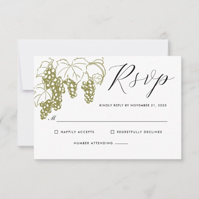 Grapevine Elegant RSVP Vineyard Boda de Italia (Anverso)