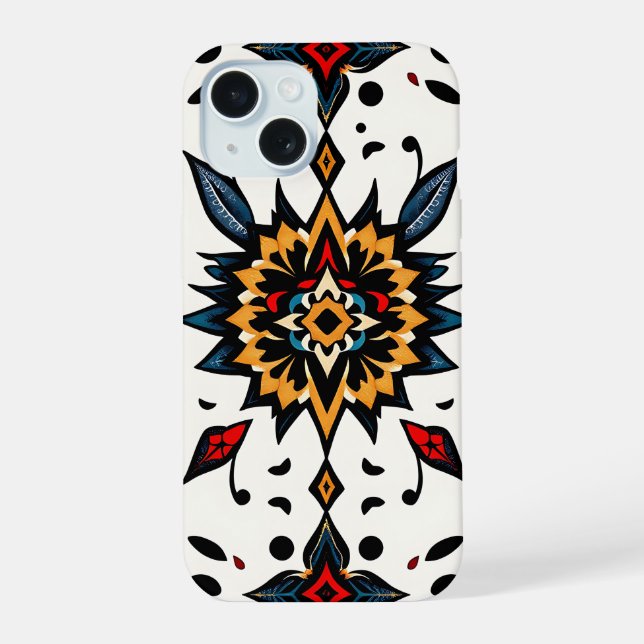 Graphic Folk Art Starburst Phone Case (Reverso )