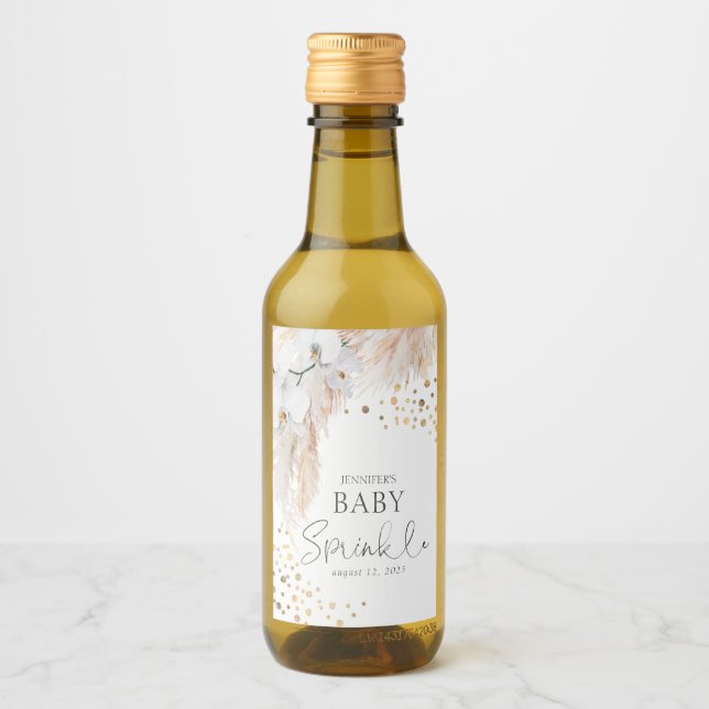 Grasa Pampas y orquídeas blancas Boho (Anverso)