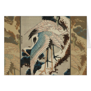 Grasas en una nieve cubierta Hokusai